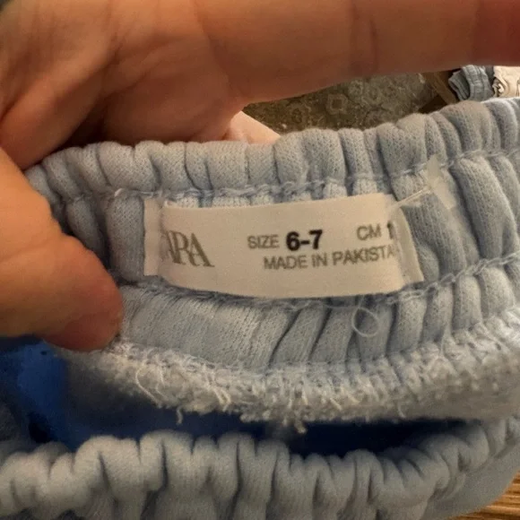Zara Sky Blue Kids girls Sweatpants 6-7 Years - Picture 3 of 3